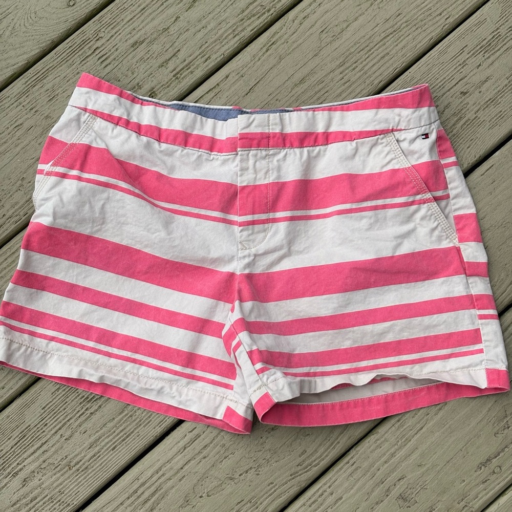 Tommy Hilfiger Pink and Cream Chino Shorts, Size: 10